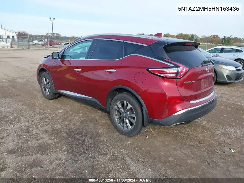 2017 Nissan Murano Sl VIN: 5N1AZ2MH5HN163436 Lot: 40813258