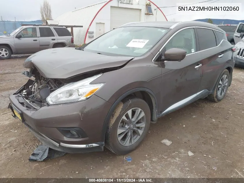 5N1AZ2MH0HN102060 2017 Nissan Murano Sl