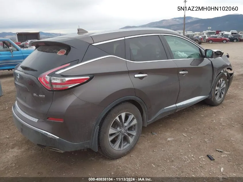 5N1AZ2MH0HN102060 2017 Nissan Murano Sl