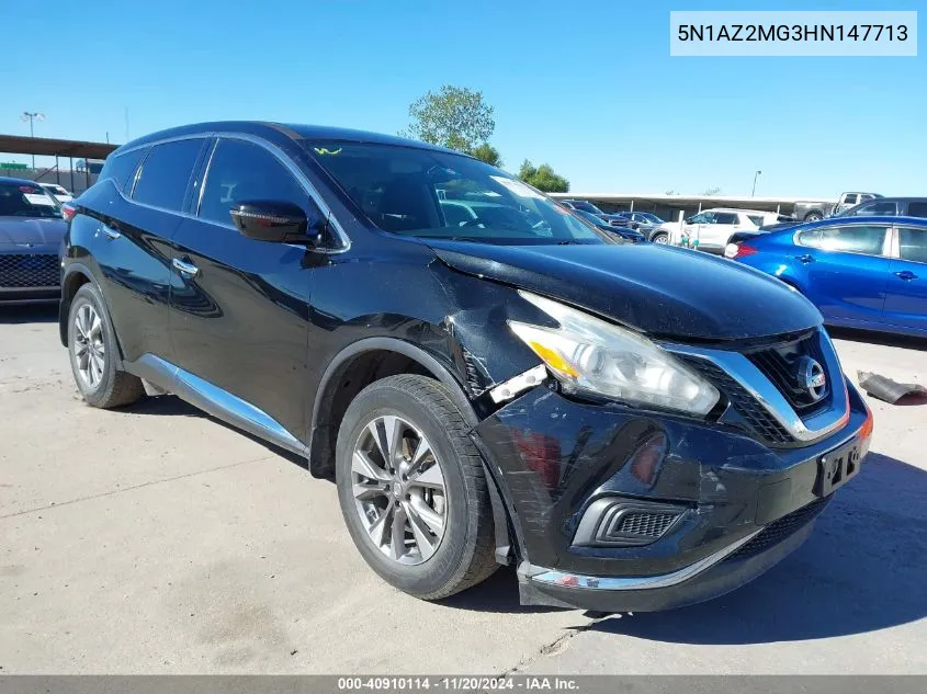 2017 Nissan Murano S VIN: 5N1AZ2MG3HN147713 Lot: 40910114