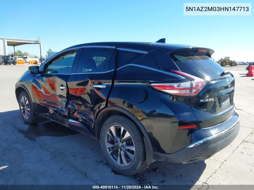 2017 Nissan Murano S VIN: 5N1AZ2MG3HN147713 Lot: 40910114