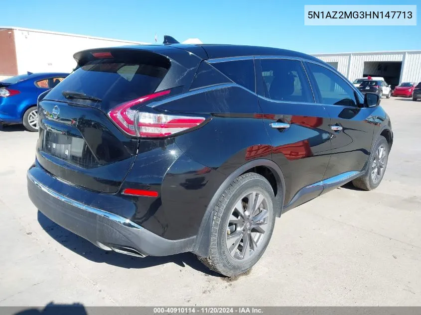 2017 Nissan Murano S VIN: 5N1AZ2MG3HN147713 Lot: 40910114