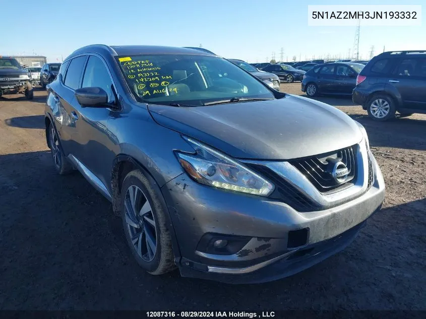 5N1AZ2MH3JN193332 2018 Nissan Murano