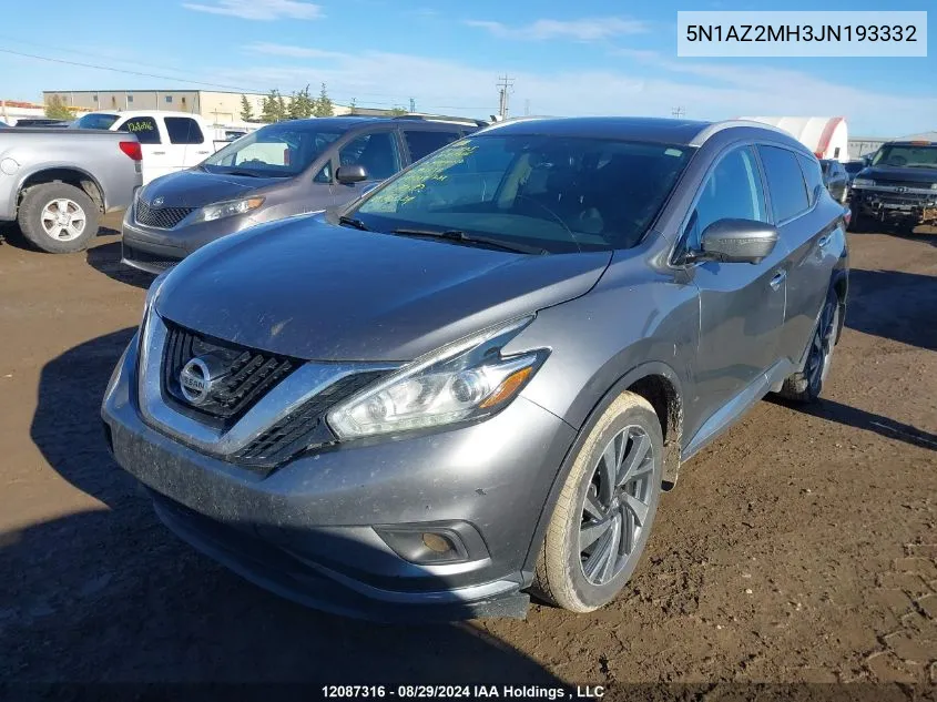 5N1AZ2MH3JN193332 2018 Nissan Murano