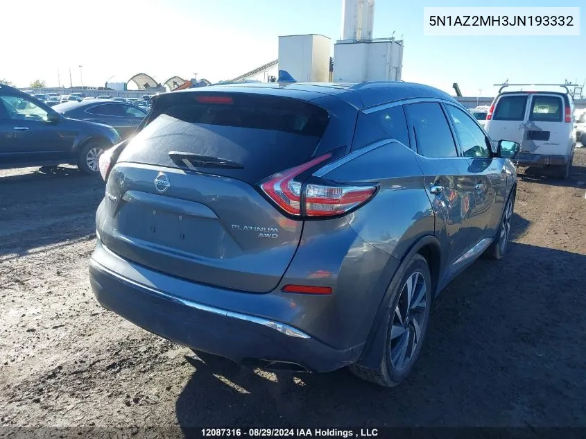 5N1AZ2MH3JN193332 2018 Nissan Murano