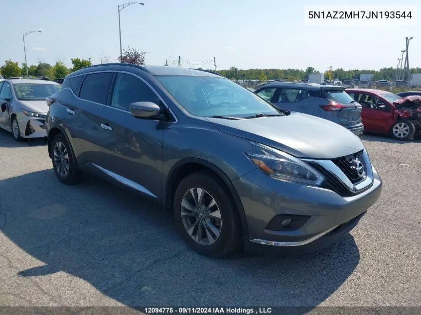 2018 Nissan Murano S/Sl/Sv/Platinum VIN: 5N1AZ2MH7JN193544 Lot: 12094775