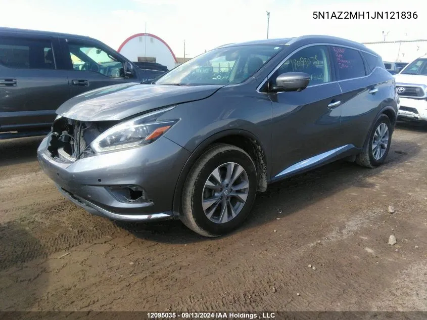 2018 Nissan Murano VIN: 5N1AZ2MH1JN121836 Lot: 12095035