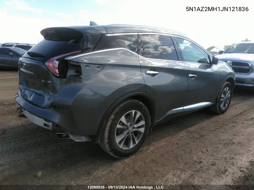 2018 Nissan Murano VIN: 5N1AZ2MH1JN121836 Lot: 12095035