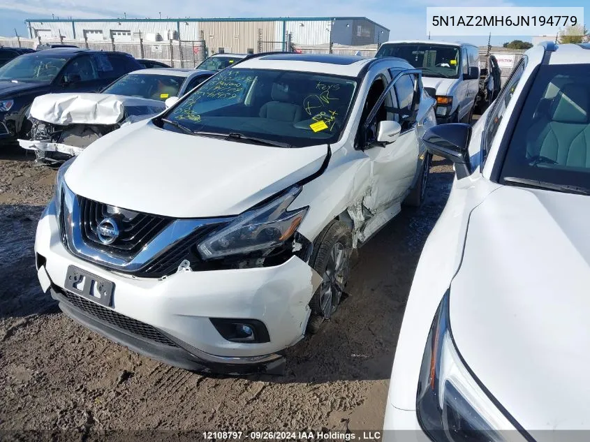 2018 Nissan Murano S/Sl/Sv/Platinum VIN: 5N1AZ2MH6JN194779 Lot: 12108797