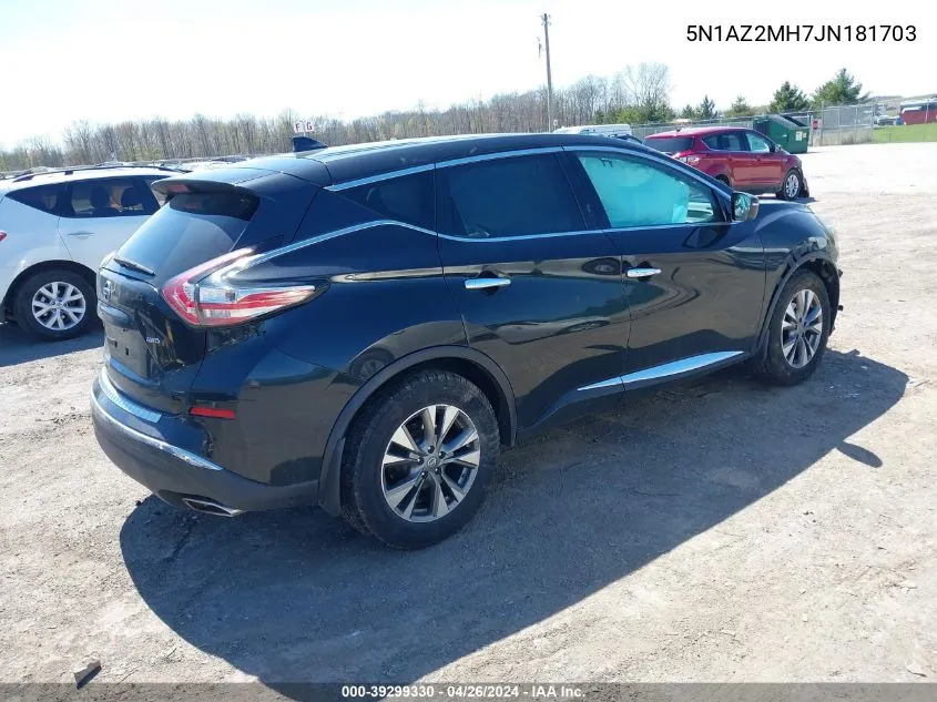 2018 Nissan Murano S VIN: 5N1AZ2MH7JN181703 Lot: 39299330