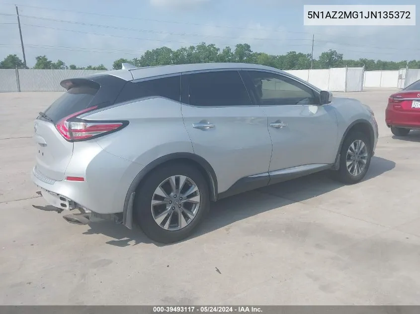 2018 Nissan Murano S VIN: 5N1AZ2MG1JN135372 Lot: 39493117