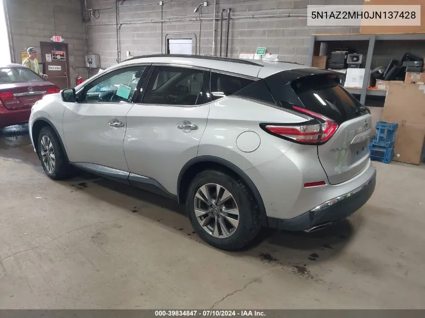 5N1AZ2MH0JN137428 2018 Nissan Murano Sv