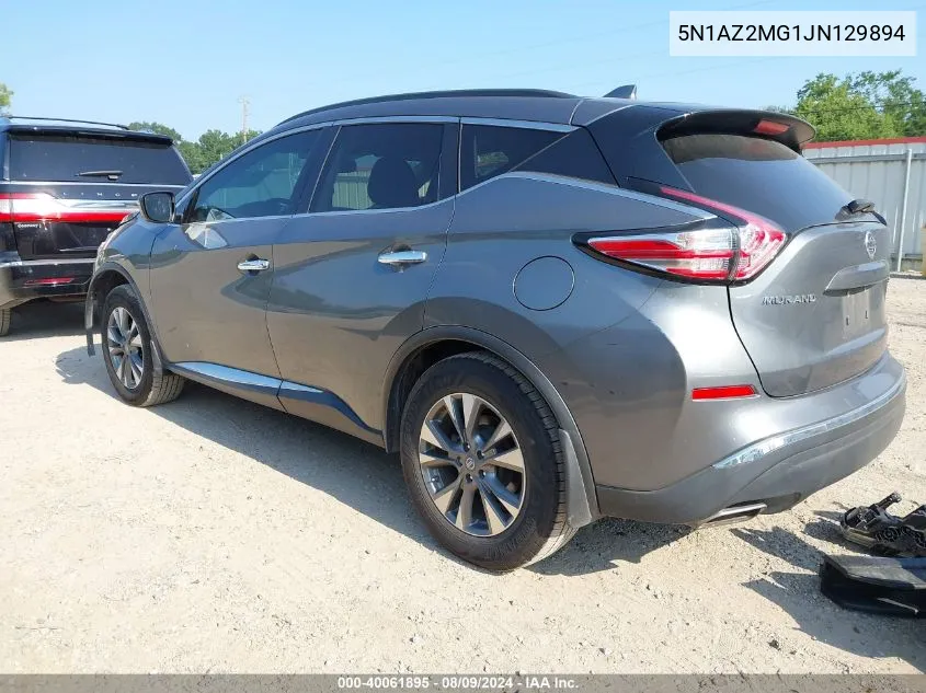 5N1AZ2MG1JN129894 2018 Nissan Murano Sv