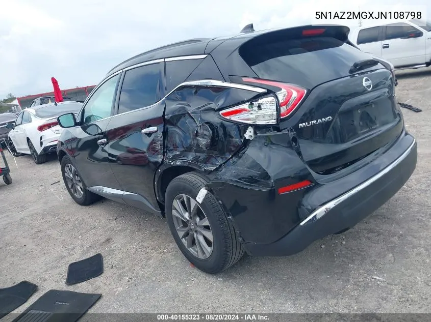 2018 Nissan Murano Sv VIN: 5N1AZ2MGXJN108798 Lot: 40155323