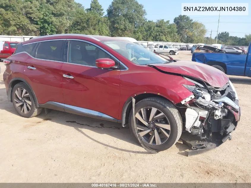 5N1AZ2MGXJN104380 2018 Nissan Murano S/Sl/Sv/Platinum