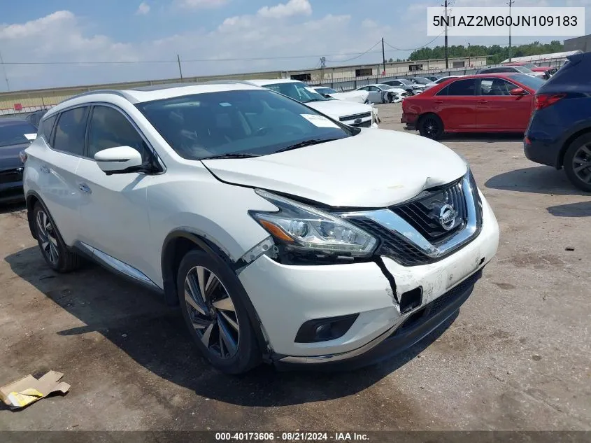 2018 Nissan Murano Platinum VIN: 5N1AZ2MG0JN109183 Lot: 40173606