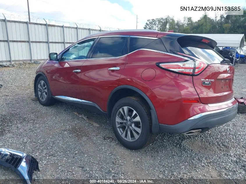 2018 Nissan Murano Sl VIN: 5N1AZ2MG9JN153585 Lot: 40184240