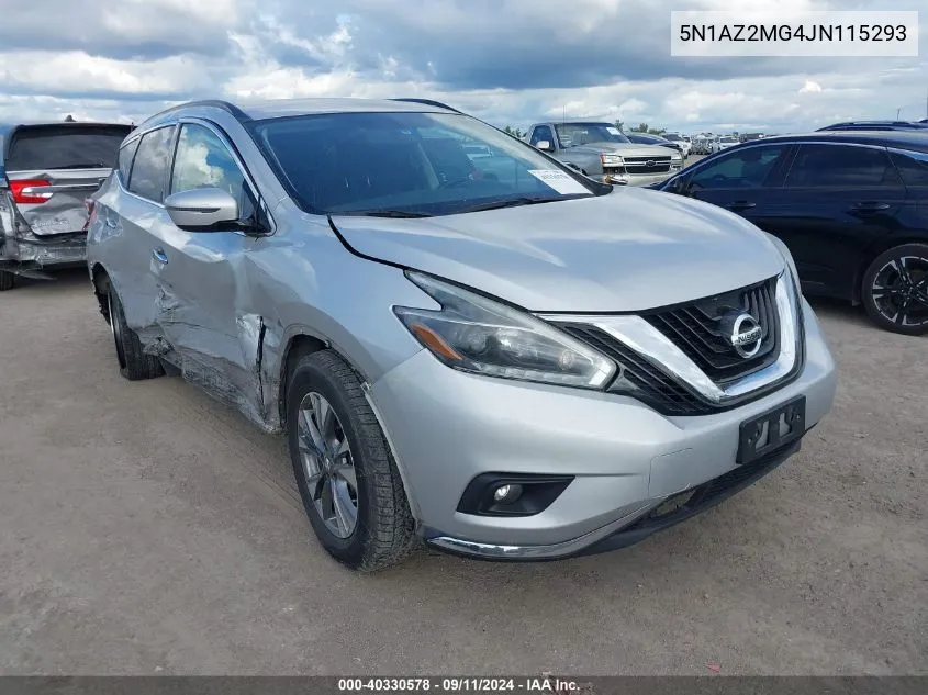 2018 Nissan Murano Sv VIN: 5N1AZ2MG4JN115293 Lot: 40330578