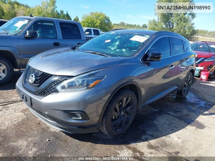 2018 Nissan Murano Sl VIN: 5N1AZ2MH0JN198990 Lot: 40452041