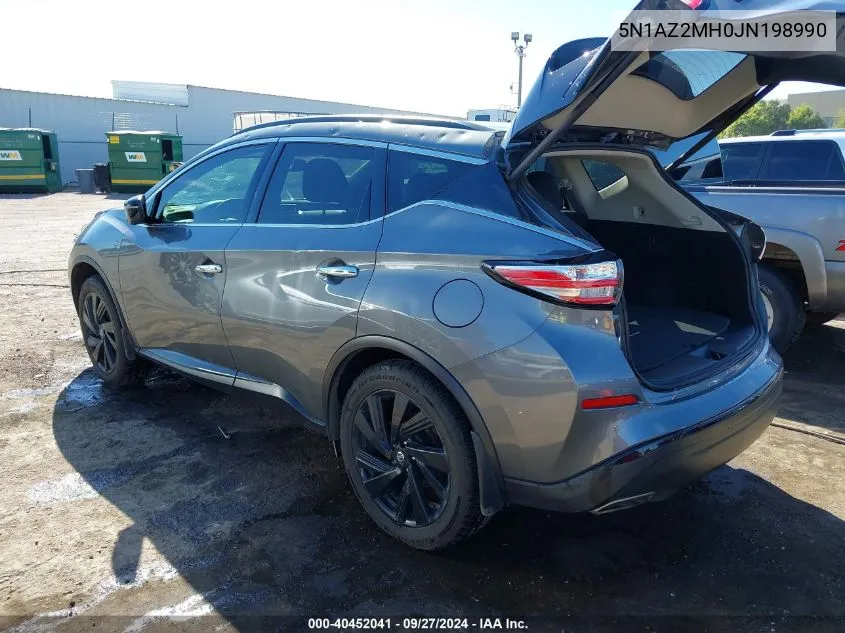 2018 Nissan Murano Sl VIN: 5N1AZ2MH0JN198990 Lot: 40452041