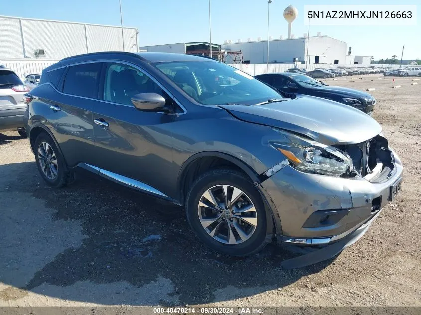 2018 Nissan Murano S/Sl/Sv/Platinum VIN: 5N1AZ2MHXJN126663 Lot: 40470214