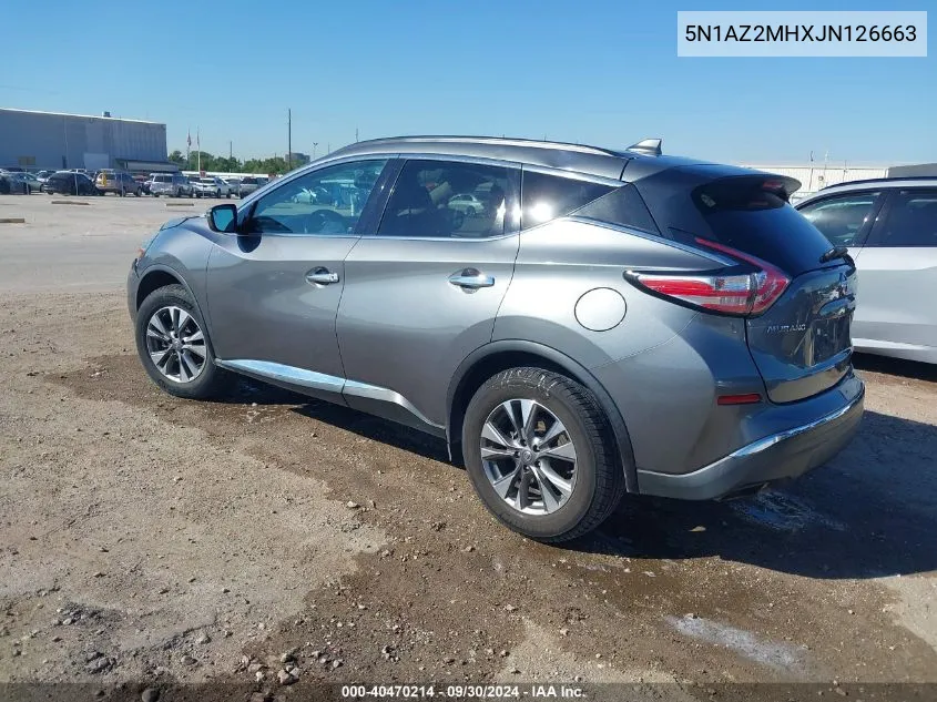 5N1AZ2MHXJN126663 2018 Nissan Murano S/Sl/Sv/Platinum