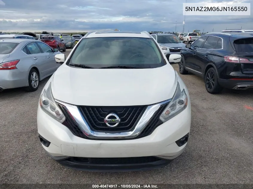 2018 Nissan Murano S/Sl/Sv/Platinum VIN: 5N1AZ2MG6JN165550 Lot: 40474917