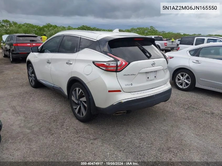 2018 Nissan Murano S/Sl/Sv/Platinum VIN: 5N1AZ2MG6JN165550 Lot: 40474917