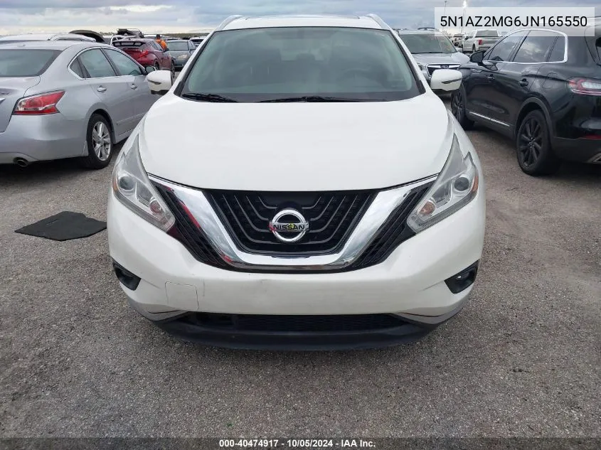 2018 Nissan Murano S/Sl/Sv/Platinum VIN: 5N1AZ2MG6JN165550 Lot: 40474917