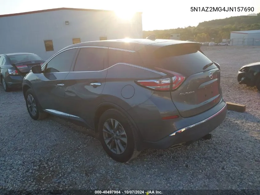 2018 Nissan Murano S/Sl/Sv/Platinum VIN: 5N1AZ2MG4JN157690 Lot: 40497984