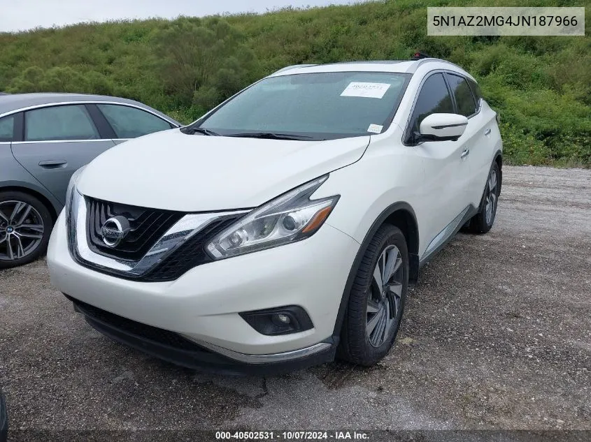 2018 Nissan Murano S/Sl/Sv/Platinum VIN: 5N1AZ2MG4JN187966 Lot: 40502531