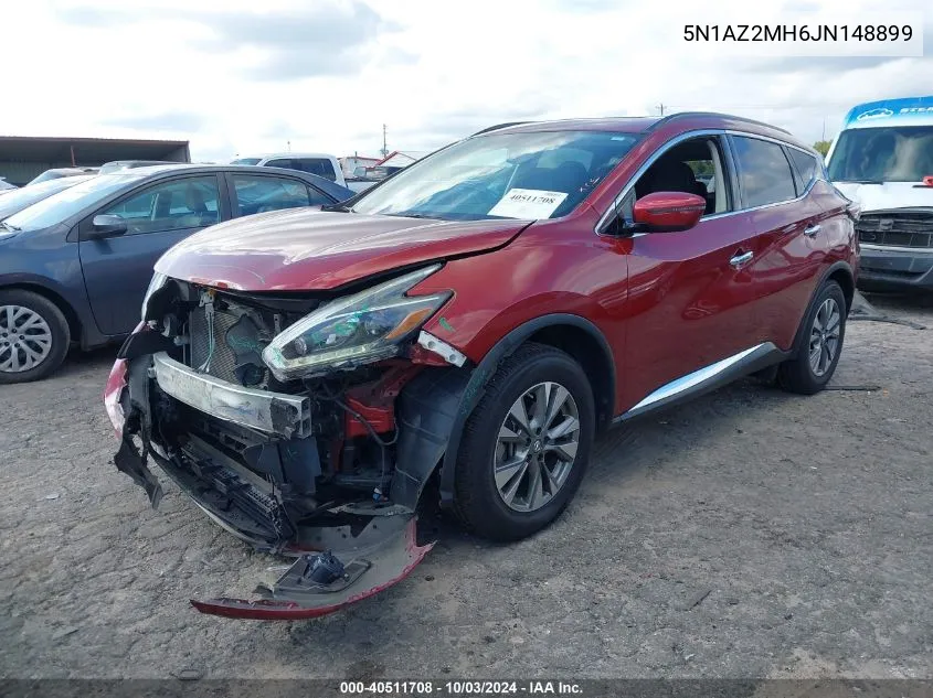 2018 Nissan Murano Sv VIN: 5N1AZ2MH6JN148899 Lot: 40511708