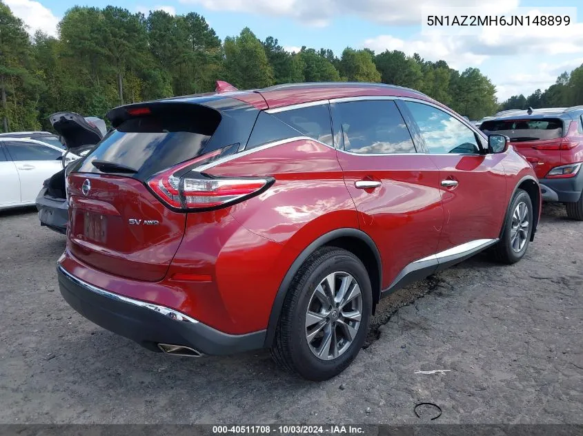 2018 Nissan Murano Sv VIN: 5N1AZ2MH6JN148899 Lot: 40511708