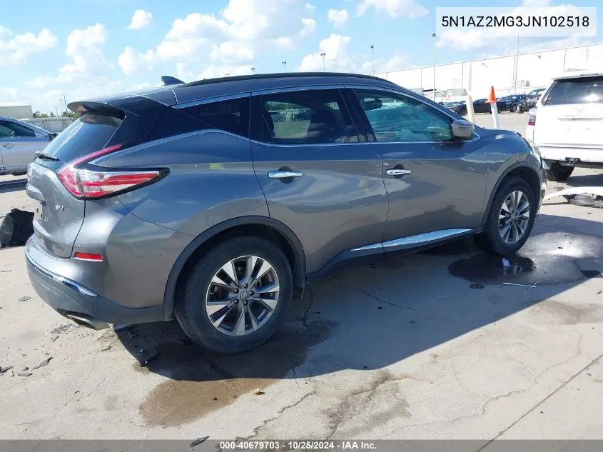 5N1AZ2MG3JN102518 2018 Nissan Murano Sv