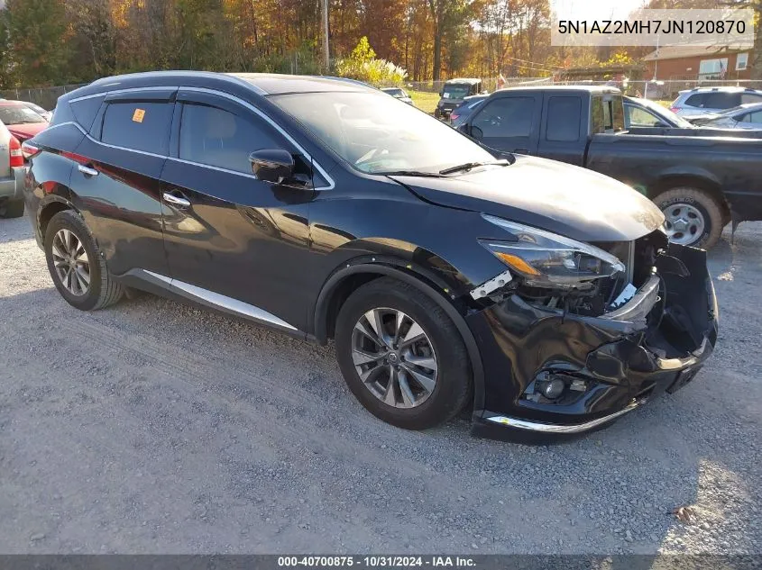 2018 Nissan Murano Sl VIN: 5N1AZ2MH7JN120870 Lot: 40700875