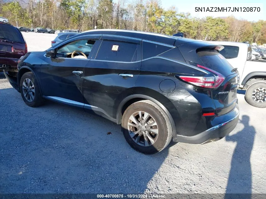 2018 Nissan Murano Sl VIN: 5N1AZ2MH7JN120870 Lot: 40700875