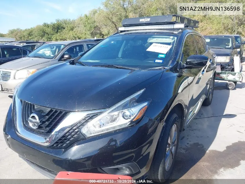 2018 Nissan Murano Sv VIN: 5N1AZ2MH9JN136598 Lot: 40721733