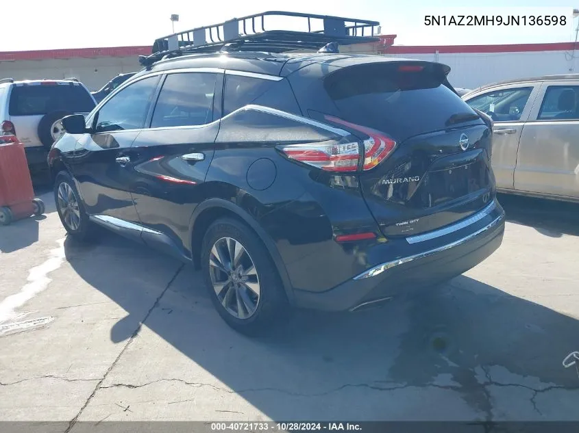 2018 Nissan Murano Sv VIN: 5N1AZ2MH9JN136598 Lot: 40721733