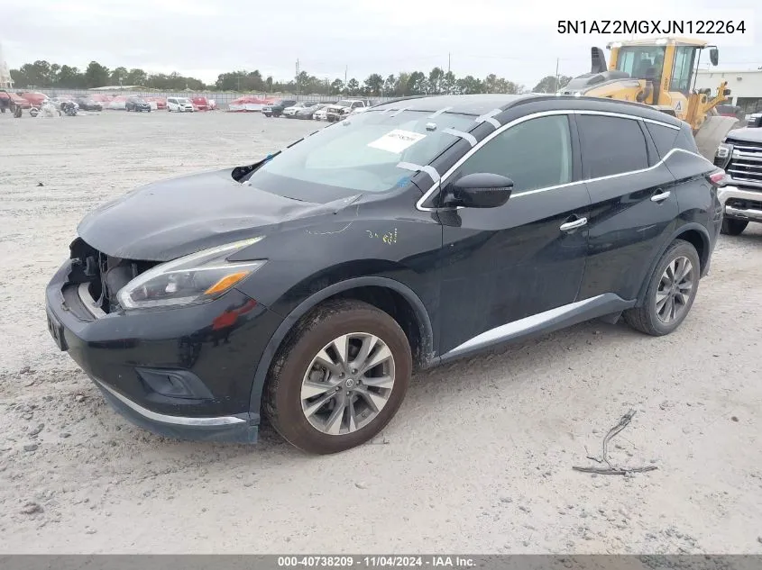 2018 Nissan Murano Sv VIN: 5N1AZ2MGXJN122264 Lot: 40738209