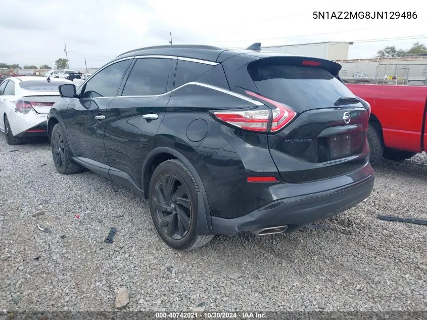 5N1AZ2MG8JN129486 2018 Nissan Murano Sl