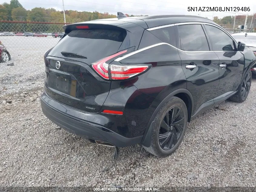 5N1AZ2MG8JN129486 2018 Nissan Murano Sl