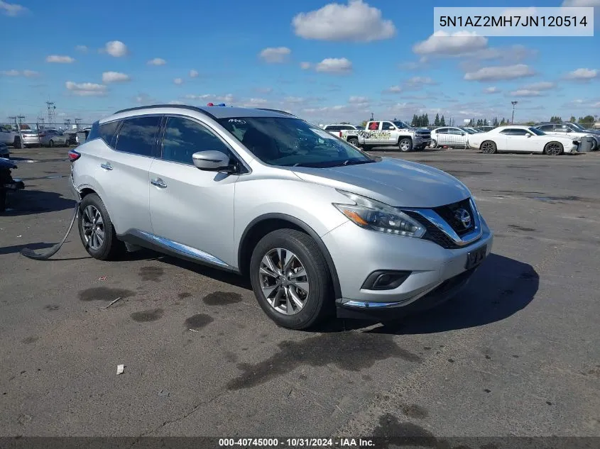 2018 Nissan Murano Sv VIN: 5N1AZ2MH7JN120514 Lot: 40745000