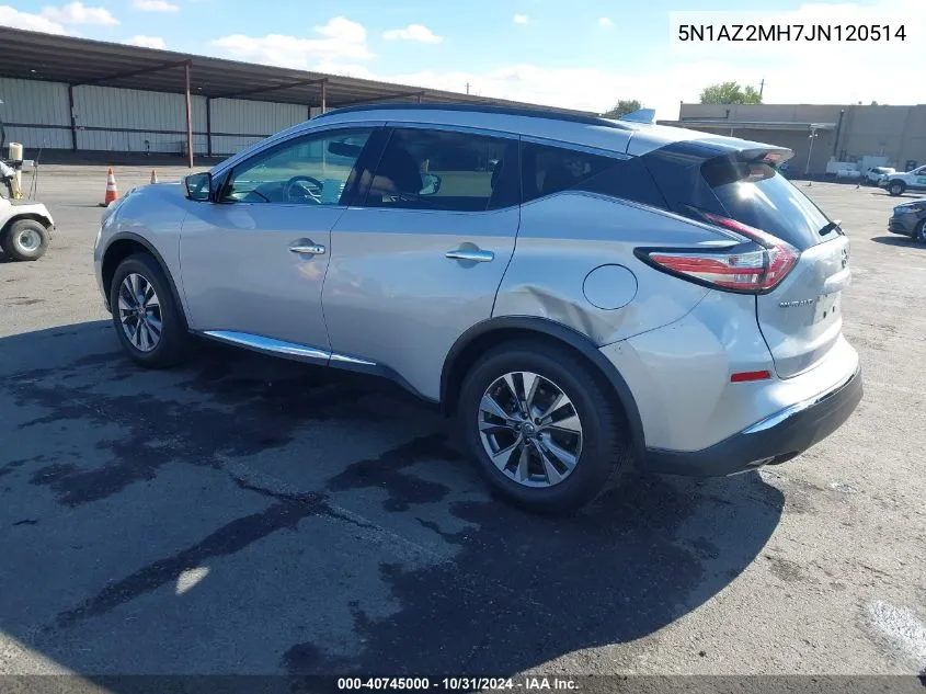 2018 Nissan Murano Sv VIN: 5N1AZ2MH7JN120514 Lot: 40745000