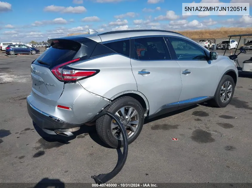 2018 Nissan Murano Sv VIN: 5N1AZ2MH7JN120514 Lot: 40745000