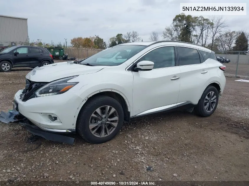 2018 Nissan Murano Platinum/S/Sl/Sv VIN: 5N1AZ2MH6JN133934 Lot: 40749090