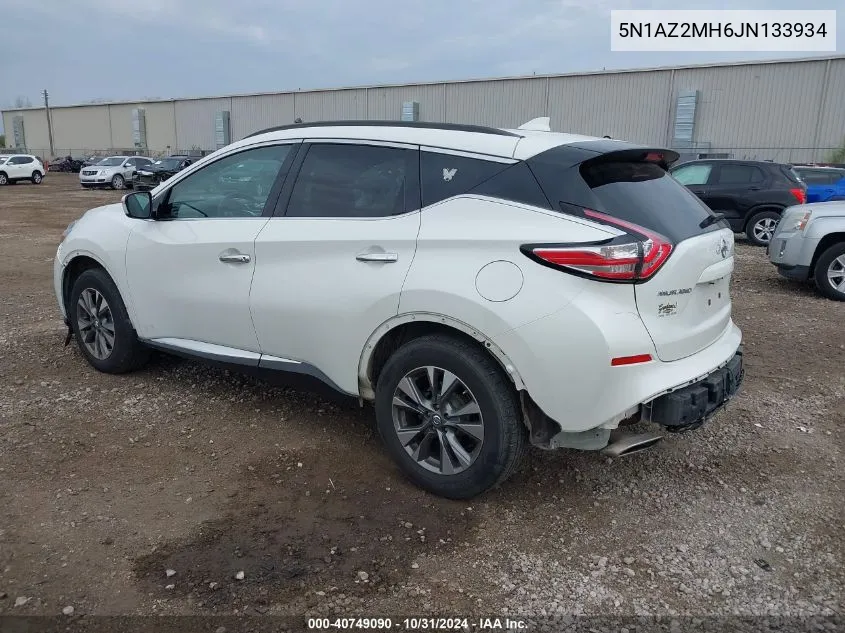 2018 Nissan Murano Platinum/S/Sl/Sv VIN: 5N1AZ2MH6JN133934 Lot: 40749090