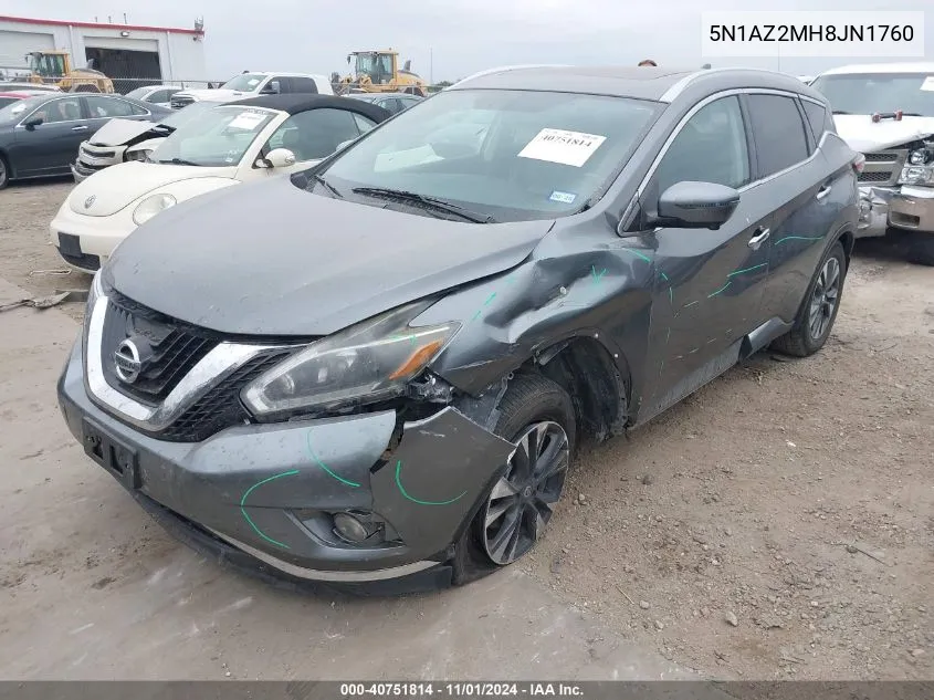 5N1AZ2MH8JN1760 2018 Nissan Murano Sl