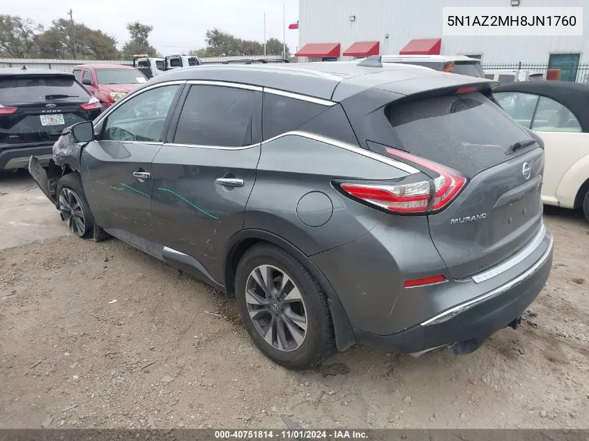 5N1AZ2MH8JN1760 2018 Nissan Murano Sl