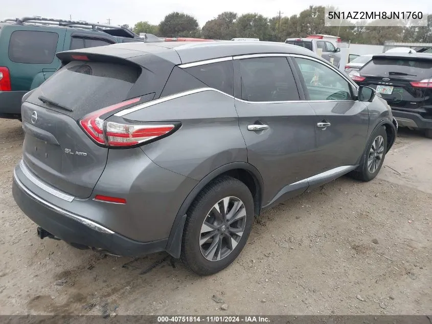 5N1AZ2MH8JN1760 2018 Nissan Murano Sl