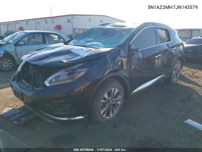 2018 Nissan Murano Sv VIN: 5N1AZ2MH7JN143579 Lot: 40798640